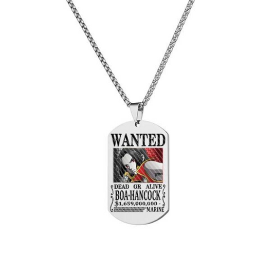Boa Hancock Silver Wanted Necklace