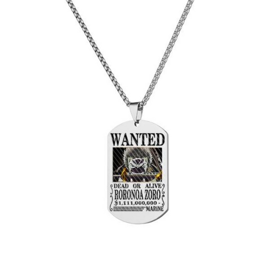Zoro Silver Wanted Necklace