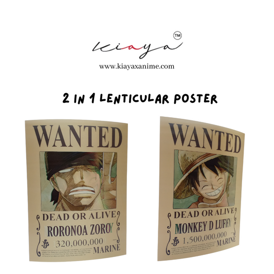 Wanted (Zoro , Luffy) - 3D Poster