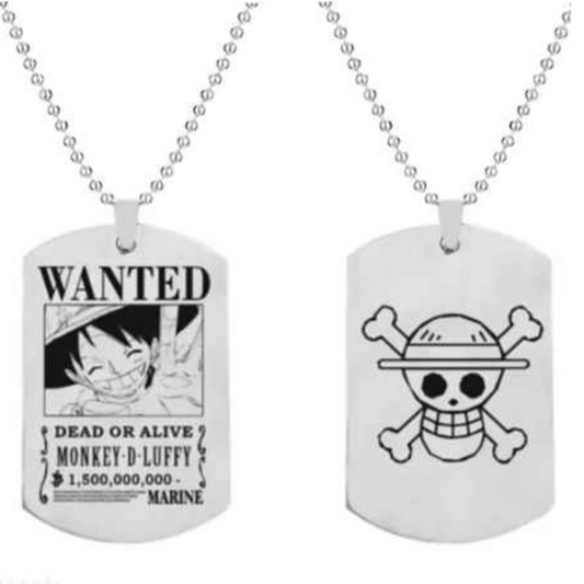Luffy Wanted Silver Necklace