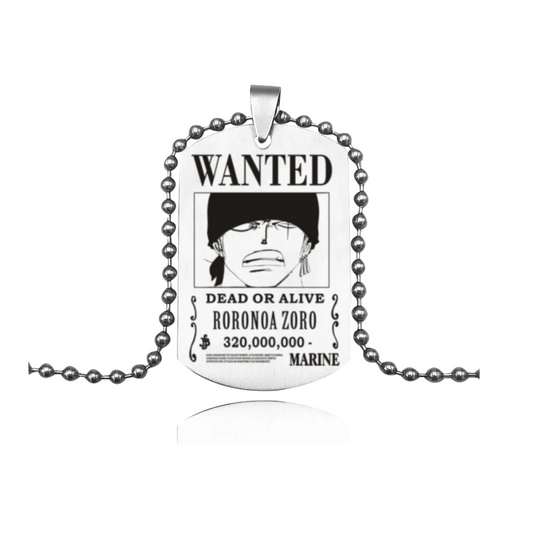 Zoro Wanted Silver Necklace