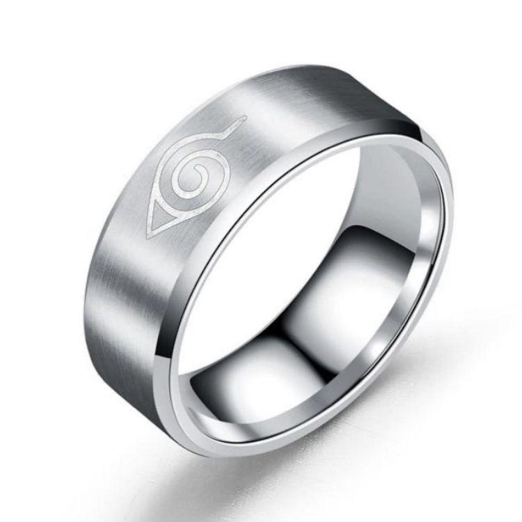 Konoha Stainless Steel engraved ring(silver)